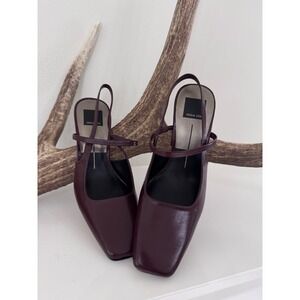 Dolce Vita Soyer Burgundy Leather Square Toe Block Heel Sz 8 NWOT
